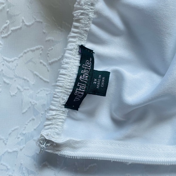 Wild Fable white Ruffle Short Sleeve Mini A-Line Dress - Picture 12 of 12